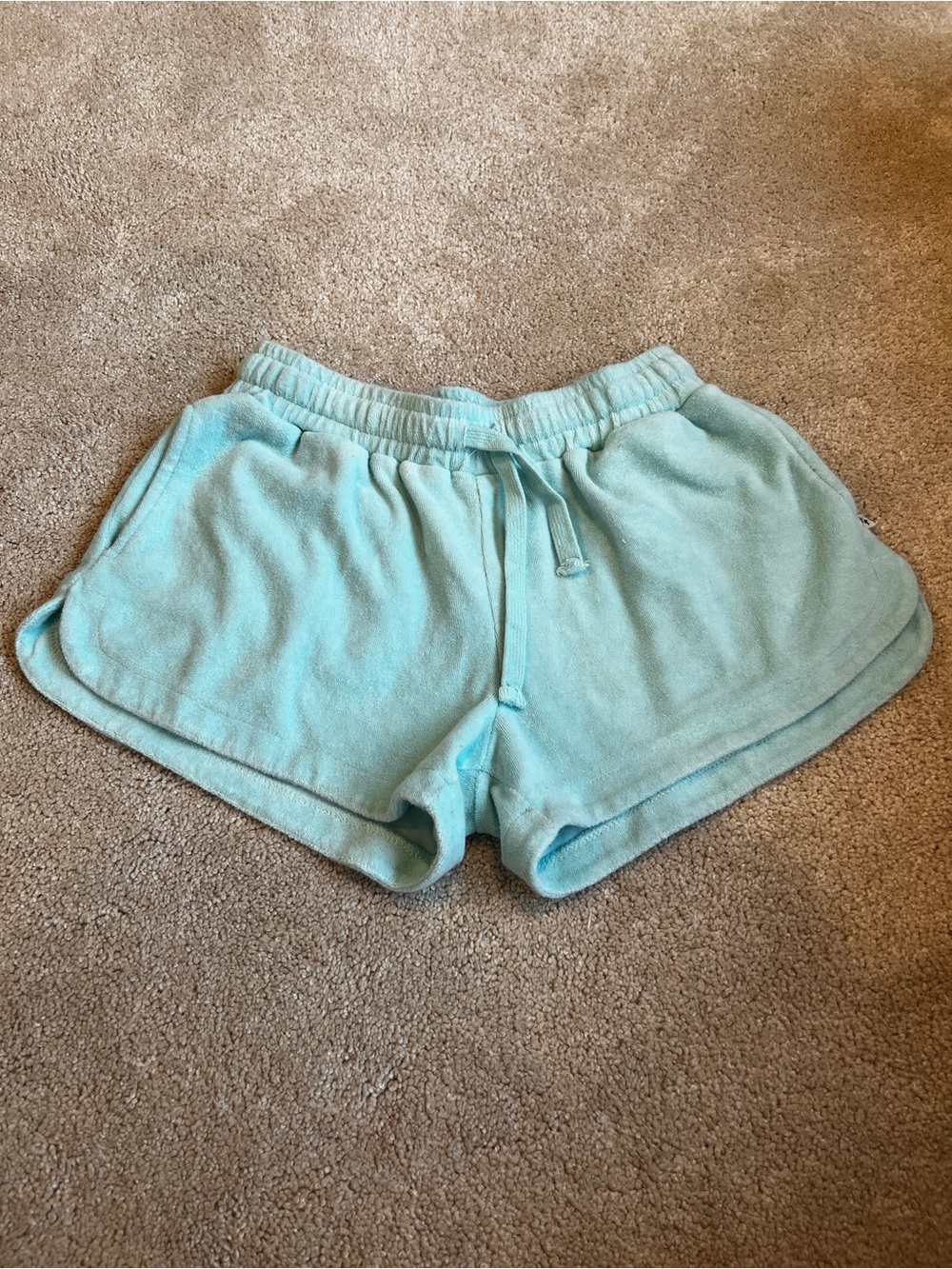 Simply Southern Light Blue Terry Drawstring Athletic Shorts